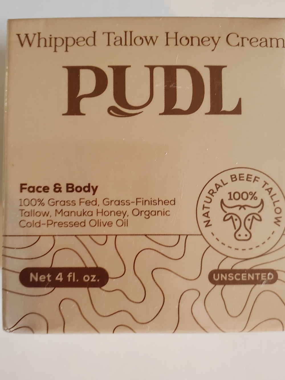 PUDL Whipped Tallow Honey Cream — Unscented Face & Body, Natural Moisturizer